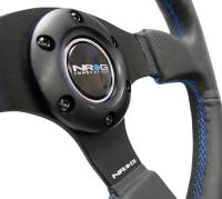 NRG Innovations - NRG Innovations Reinforced Steering Wheel (320mm) Black Leather w/Blue Stitching - Image 3