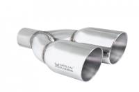 Megan Racing Exhaust Muffler: Universal Twin Stainless Steel Chrome 3.5 Inch Tips (2.5 inch piping) Driver Side