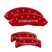 MGP Caliper Covers - MGP Caliper Covers Red finish, Silver Corvette (C4) for 1988-1996 Chevrolet Corvette - Image 1