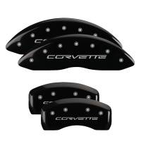 MGP Caliper Covers Black finish, Silver Corvette (C6) for 2005-2013 Chevrolet Corvette