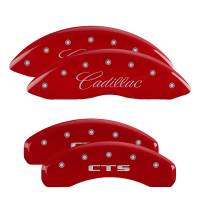 MGP Caliper Covers Red finish, Silver Cadillac / CTS for 2009-2019 Cadillac CTS