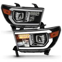 ANZO Headlights, Tail Lights and More  - ANZO 2007-2014 Toyota Tundra Projector Light Bar H.L Black Amber(Led High Beam) (Halogen Version) - Image 2