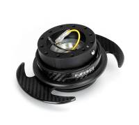 NRG Innovations - NRG Innovations Quick Release Kit Gen 3.0 - Black Body / Carbon Fiber Ring w/ Carbon Fiber Handles - Image 1