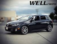 WellVisors - WellVisors Side Window Deflectors Volkswagen Golf MK6 5 Doors Hatchback 10-14 With Black Trim - Image 3