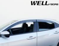 WellVisors - WellVisors Side Window Deflectors Honda Civic Hatchback 2017+ with Black Trim - Image 3