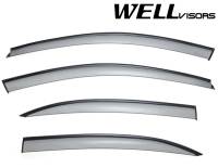 WellVisors Side Window Deflectors Volkswagen Jetta Sedan 11-18 With Black Trim