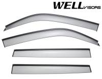 WellVisors Side Window Deflectors Mercedes Benz X204 GLK250 GLK280 GLK300 GLK350 09-15 With Black Trim