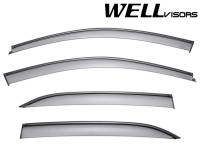 WellVisors - WellVisors Side Window Deflectors Mercedes Benz W212 E-Class E200 E250 E300 E350 E400 E500 E550 10-16 With Black Trim - Image 1