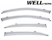 WellVisors Side Window Deflectors Mercedes Benz W205 C300 C400 C-Class 15-20 Sedan with Chrome Trim