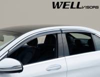 WellVisors - WellVisors Side Window Deflectors Mercedes Benz W205 C300 C400 C-Class 15-20 Sedan with Chrome Trim - Image 7