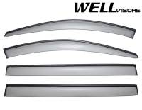 WellVisors Side Window Deflectors Mercedes Benz X164 GL320 GL350 GL450 GL500 GL550 07-12 With Black Trim