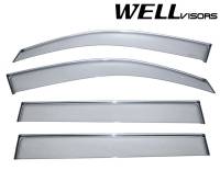 WellVisors Side Window Deflectors Toyota Highlander 08-13 Chrome Trim