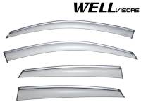 WellVisors Side Window Deflectors Infiniti EX35 EX37 QX50 08-15 With Chrome Trim