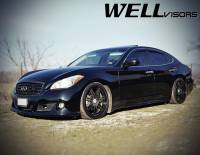 WellVisors - WellVisors Side Window Deflectors Infiniti M35h M37 M56 Q70 11-19 With Chrome Trim - Image 2