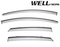 WellVisors Side Window Deflectors Ford Fusion Sedan 13-20 with Black Trim