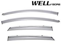 WellVisors Side Window Deflectors Ford Fusion Sedan 13-20 with Chrome Trim