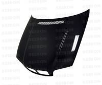 Seibon OEM-style carbon fiber hood for 1999-2002 BMW E46 2DR, pre LCI