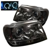 Spyder Jeep Grand Cherokee 99-04 Projector Headlights LED Halo LED Smke - PRO-YD-JGC99-HL-SMC