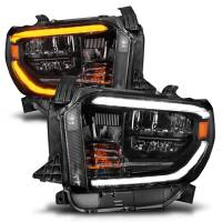 ANZO Headlights, Tail Lights and More  - ANZO 2014-2021 Toyota Tundra LED Crystal Headlights w/ Switchback Black Housing w/ DRL - Image 2