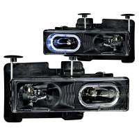 ANZO Headlights, Tail Lights and More  - ANZO 1988-1998 Chevrolet C1500 Crystal Headlights Black w/ Halo - Image 2