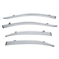 WellVisors Side Window Deflectors Mercedes Benz W213 E-Class Sedan 2016+ w/ Chrome Trim