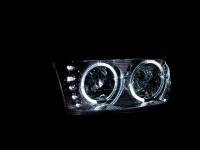 ANZO Headlights, Tail Lights and More  - ANZO 1999-2006 Gmc Sierra 1500 Crystal Headlights w/ Halo and LED Chrome - Image 3