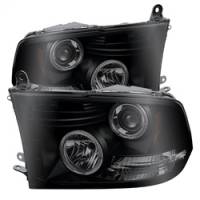 Spyder Auto - Spyder Dodge Ram 1500 09-14 Projector Headlights Halogen- LED Halo LED - Blk Smke PRO-YD-DR09-HL-BSM - Image 2