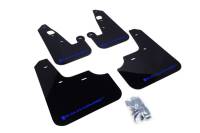 Rally Armor - Rally Armor 2007+ Mitsubishi Lancer (doesn't fit Sportback) UR Black Mud Flap w/ Blue Logo - Image 2