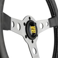 Momo - Momo Prototipo Steering Wheel 350 mm - Black Leather/White Stitch/Brshd Spokes - Image 3