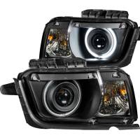 ANZO Headlights, Tail Lights and More  - ANZO 2010-2013 Chevrolet Camaro Projector Headlights w/ Halo Black (CCFL) - Image 2