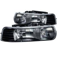 ANZO Headlights, Tail Lights and More  - ANZO 1999-2002 Chevrolet Silverado 1500 Crystal Headlights Black - Image 2