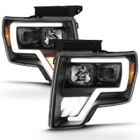 ANZO Headlights, Tail Lights and More  - ANZO 2009-2013 Ford F-150 Projector Light Bar G4 Switchback H.L.Black Amber - Image 3