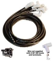 MSD Wire Set, Black Super Conductor, Universal 8-cyl., 90? Plug/90? Plug