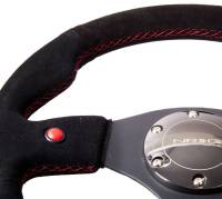 NRG Innovations - NRG Innovations Reinforced Steering Wheel (320mm) Blk Suede w/Dual Buttons - Image 5