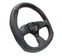 NRG Innovations - NRG Innovations Reinforced Steering Wheel (320mm Horizontal / 330mm Vertical) Leather w/Red Stitching - Image 2