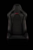 BRAUM Racing Falcon-S Composite FRP Reclining Seats - Black W/ Red Stitching - Pair