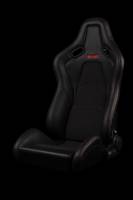 BRAUM RACING SEATS & MORE - BRAUM Racing Falcon-S Composite FRP Reclining Seats - Black W/ Red Stitching - Pair - Image 3