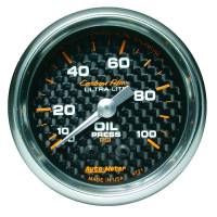 AutoMeter Carbon Fiber 52mm 100 PSI Mechanical Oil Pressure Gauge