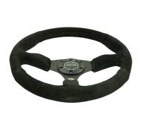 NRG Innovations - NRG Innovations Reinforced Steering Wheel (350mm / 2.5in. Deep) Blk Suede Comfort Grip w/5mm Matte Blk Spokes - Image 5