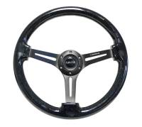 NRG Innovations - NRG Innovations Reinforced Steering Wheel (350mm / 3in. Deep) Black Multi Color Flake Wood w/ Black Matte Center - Image 1