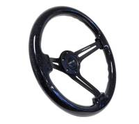 NRG Innovations - NRG Innovations Reinforced Steering Wheel (350mm / 3in. Deep) Black Multi Color Flake Wood w/ Black Matte Center - Image 3