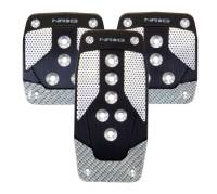 NRG Innovations Aluminum Sport Pedal M/T - Black w/Silver Carbon