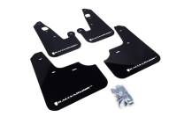 Rally Armor - Rally Armor 2007+ Mitsubishi Lancer (doesn't fit Sportback) UR Black Mud Flap w/ White Logo - Image 2