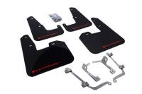 Rally Armor - Rally Armor V2 08-11 STI (hatch only) / 11 WRX (hatch only) UR Black Mud Flap w/ Red Logo - Image 2