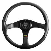 Momo Tuner Steering Wheel 350 mm - Black Leather/Red Stitch/Black Spokes