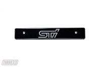 Turbo XS Billet Aluminum License Plate Delete 2008-14 Subaru WRX/STi Black Machined "STi" Logo.