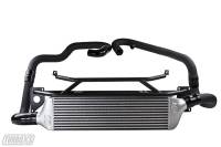 Turbo XS Front Mount Intercooler Kit Wrinkle Black Pipes 2015+ Subaru STi.