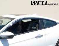 WellVisors - WellVisors Side Window Deflectors Honda Civic Coupe 2016+ w/ Chrome Trim - Image 5