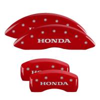 MGP Caliper Covers Red finish, Silver Honda for 2016-2017 Honda Accord