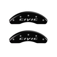 MGP Caliper Covers Front Black finish, Silver Honda Civic (2015) for 2012-2015 Honda Civic